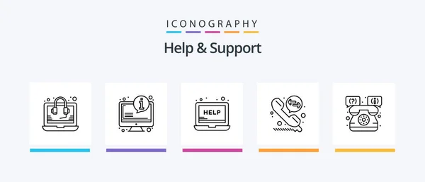 Help Support Line Icon Pack Including Money Website Center Seo — Stok Vektör