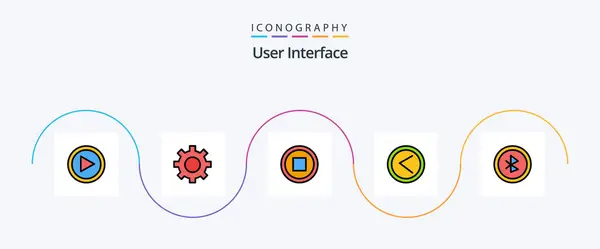 User Interface Line Filled Flat Icon Pack Including User Interface — Archivo Imágenes Vectoriales