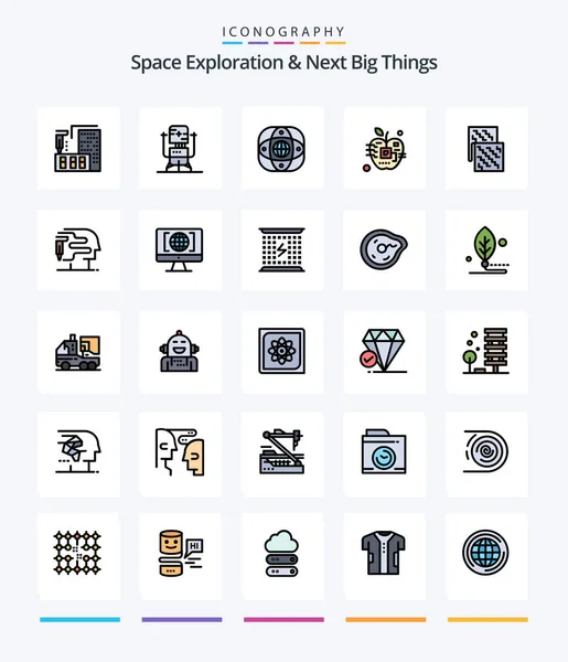 Creative Space Exploration Next Big Things Line Filled Icon Pack — Stockový vektor