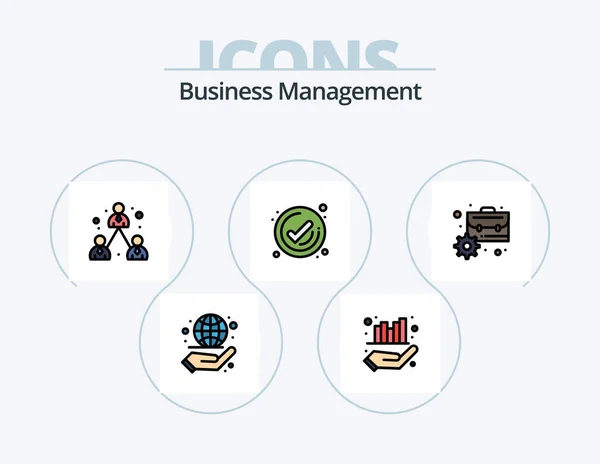 Business Management Line Filled Icon Pack Icon Design Business Management — Wektor stockowy
