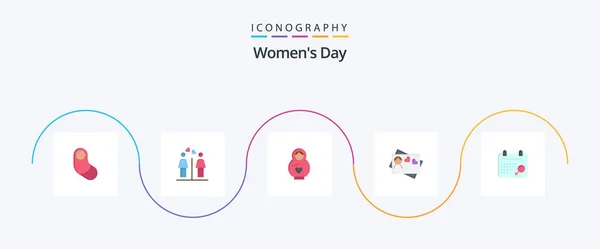 Womens Day Flat Icon Pack Including Women Love Washroom Mother — Stockvector