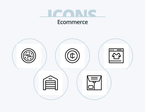 Ecommerce Line Icon Pack Icon Design Search Find Receipt Add — Wektor stockowy