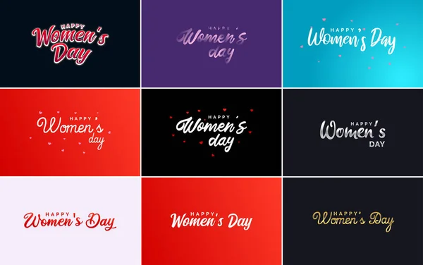 Abstract Happy Women Day Logo Women Face Love Vector Logo — Vettoriale Stock