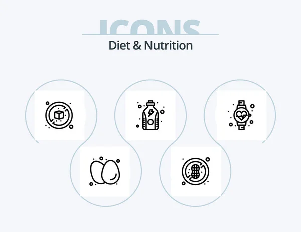 Diet Nutrition Line Icon Pack Icon Design Bottle Bottle Medicine — Image vectorielle