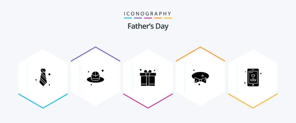 Fathers Day Glyph Icon Pack Including Fathers Day Dad Dad — Stock Vector