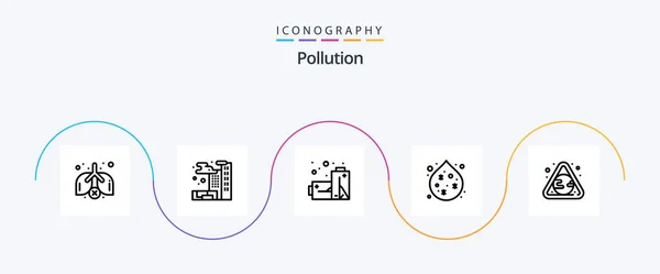 Pollution Line Icon Pack Including Waste Pollution Pollution Earth — Wektor stockowy