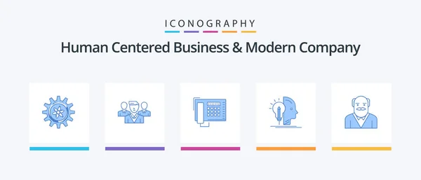 Human Centered Business Modern Company Blue Icon Pack Including Father — Wektor stockowy