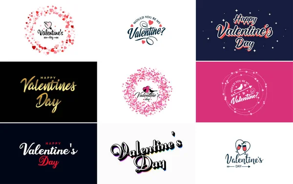 Valentine Lettering Heart Design Suitable Use Valentine Day Cards Invitations — Vettoriale Stock