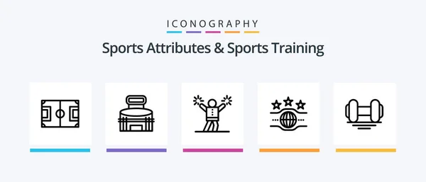 Sports Atributes Sports Training Line Icon Pack Including Sport Flag — Stockvektor
