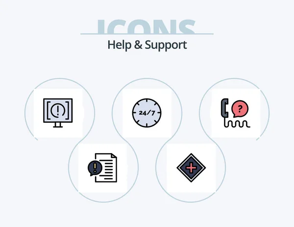 Help Support Line Filled Icon Pack Icon Design Help Contact — Stockvector