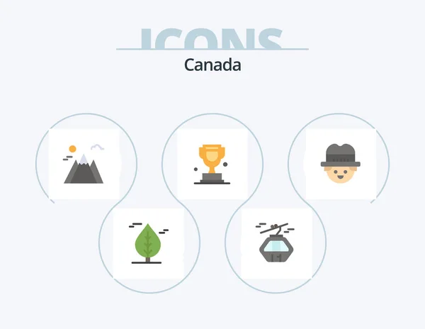 Canada Flat Icon Pack Icon Design Man Farmer Landscape Canada — Stock Vector