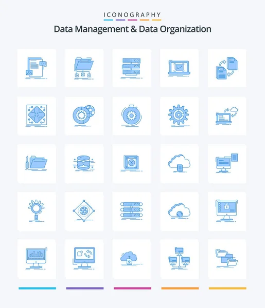 Creative Data Management Data Organization Blue Icon Pack Checklist System — Stock Vector