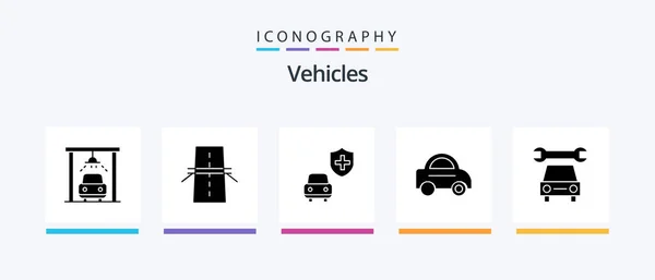Vehicles Glyph Icon Pack Including Repair Car Car Vehicle Creative — Archivo Imágenes Vectoriales