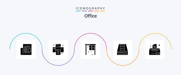 Office Glyph Icon Pack Including Office Bill Office Office Archive — Archivo Imágenes Vectoriales