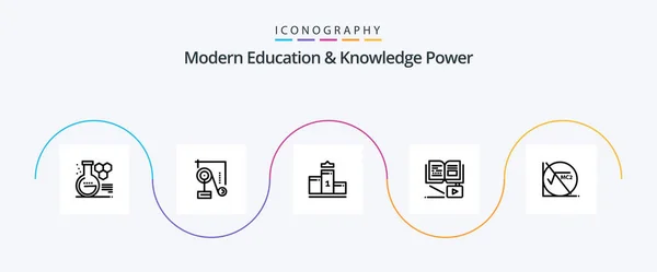 Modern Education Knowledge Power Line Icon Pack Including Formula Education — Archivo Imágenes Vectoriales