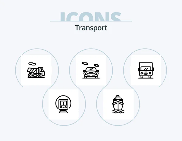 Transport Line Icon Pack Icon Design Outline Transport Forklift Transport — Stock Vector