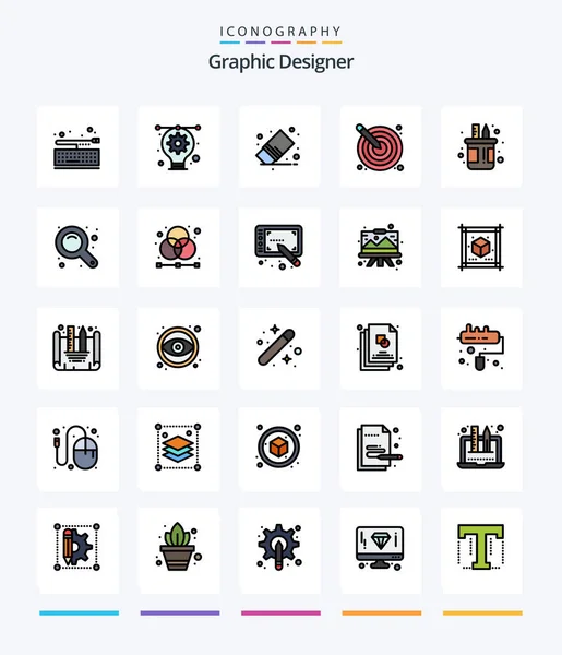 Creative Graphic Designer Line Filled Icon Pack Design Creative Delete — Image vectorielle