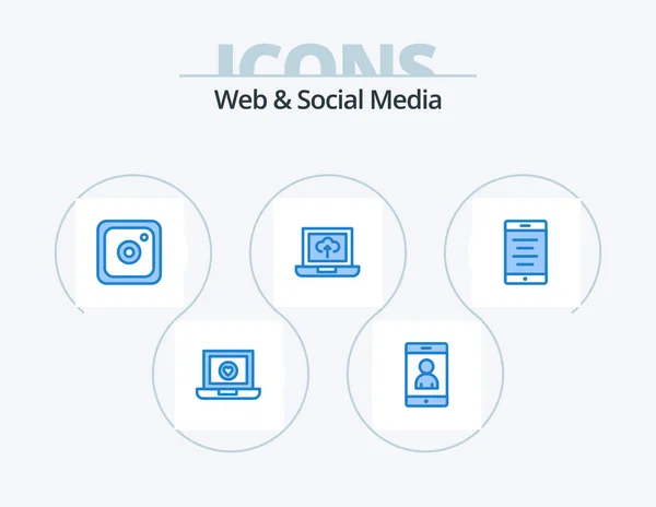 Web Social Media Blue Icon Pack Icon Design Cell Media — Vector de stock