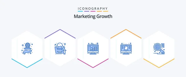 Marketing Growth Blue Icon Pack Including Money Management Growth Finance — Archivo Imágenes Vectoriales