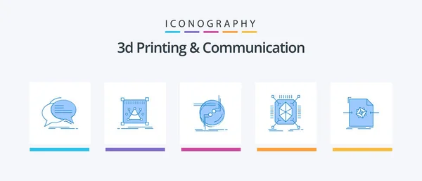Printing Communication Blue Icon Pack Including Rapid Object Object Wire — Vector de stock