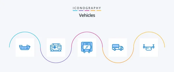 Vehicles Blue Icon Pack Including Transportation Drone Lorry Air Transport — Stock vektor
