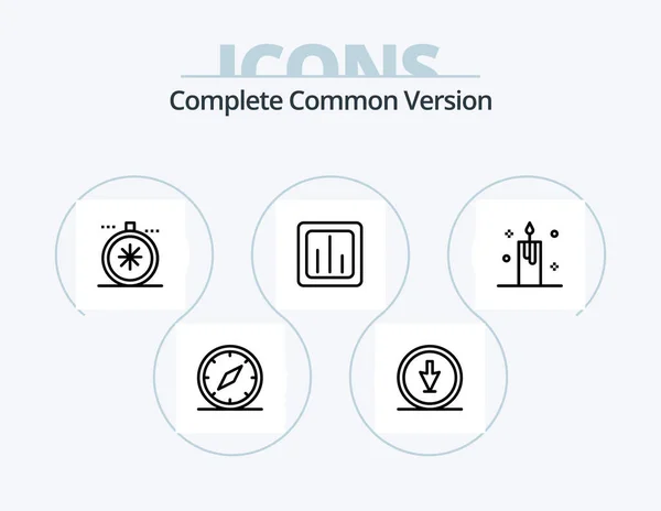 Complete Common Version Line Icon Pack Icon Design Tool Arrow — Image vectorielle
