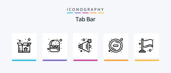 Tab Bar Line Icon Pack Including Food Time Fast Food — Stock Vector