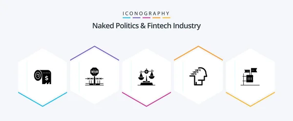 Naked Politics Fintech Industry Glyph Icon Pack Including Referendum Election — Wektor stockowy