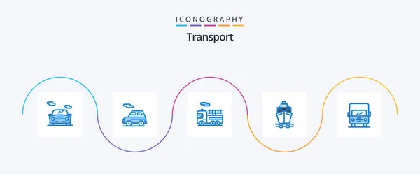 Transport Blue Icon Pack Including Swim Truck — Archivo Imágenes Vectoriales