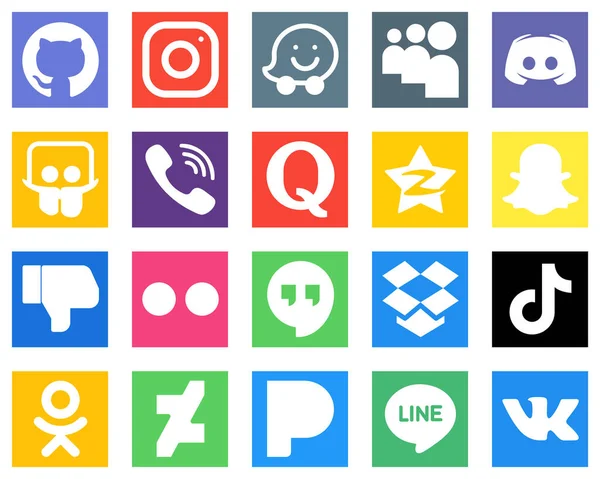 Minimalist Social Media Icons Tencent Question Text Quora Rakuten Icons — Stok Vektör