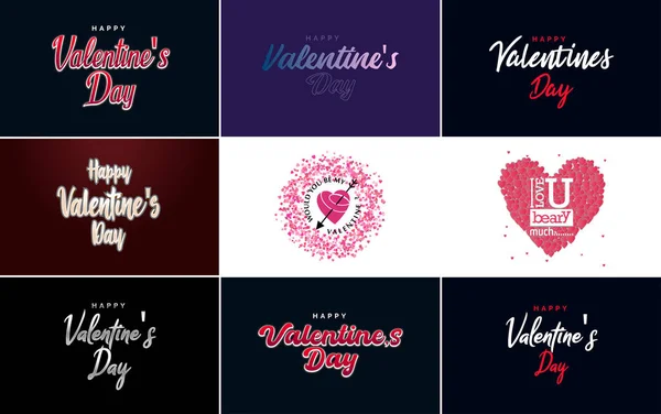 Love Word Art Design Heart Shaped Background Sparkling Effect — Vetor de Stock