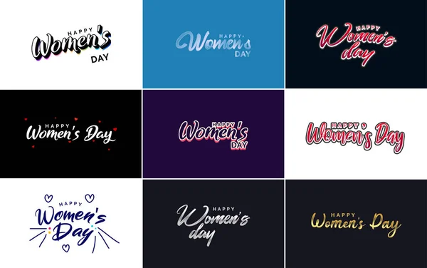 International Women Day Vector Hand Written Typography Background Bold Vibrant — Wektor stockowy