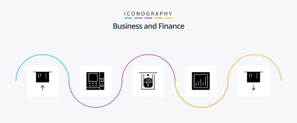 Finance Glyph Icon Pack Including Graph — Stok Vektör