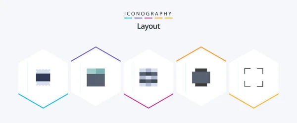 Layout Flat Icon Pack Including Screen — Stok Vektör