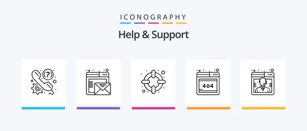 Help Support Line Icon Pack Including Hours Faq Comment Customer — Stockový vektor