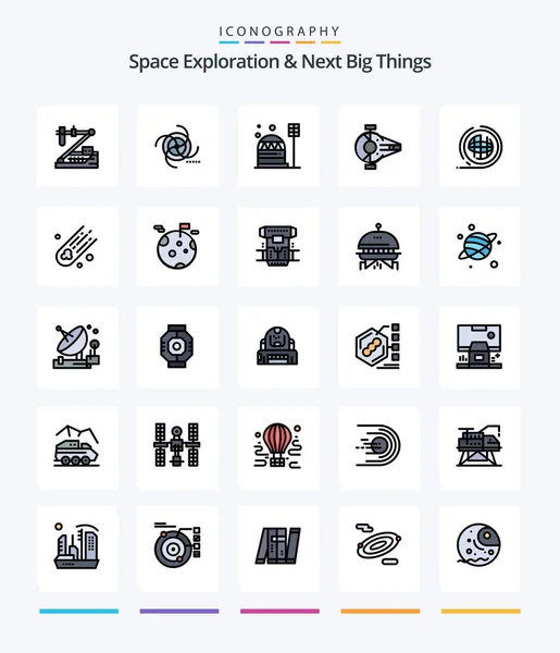 Creative Space Exploration Next Big Things Line Filled Icon Pack — Archivo Imágenes Vectoriales