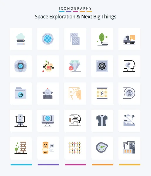 Creative Space Exploration Next Big Things Flat Icon Pack Life — Stockový vektor