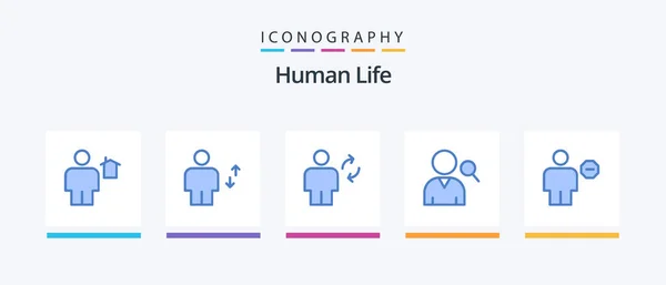Human Blue Icon Pack Including User Employee Human Update Human — Stockvector