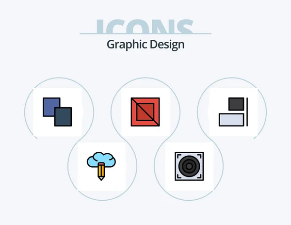 Design Line Filled Icon Pack Icon Design Align Left — Vector de stock