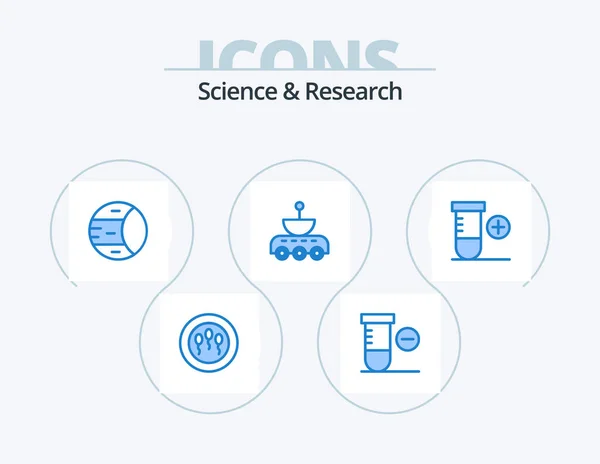 Science Blue Icon Pack Icon Design Space Add Space Space — Stok Vektör
