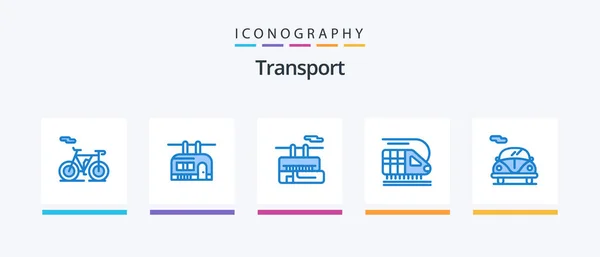 Transport Blue Icon Pack Including Transport Transport Creative Icons Design — Stock Vector