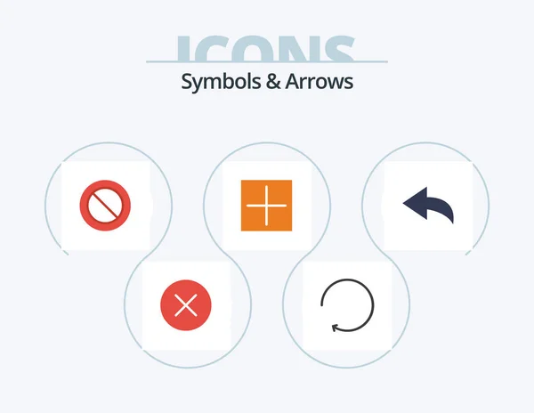 Symbols Arrows Flat Icon Pack Icon Design Sign Undo — Stockový vektor