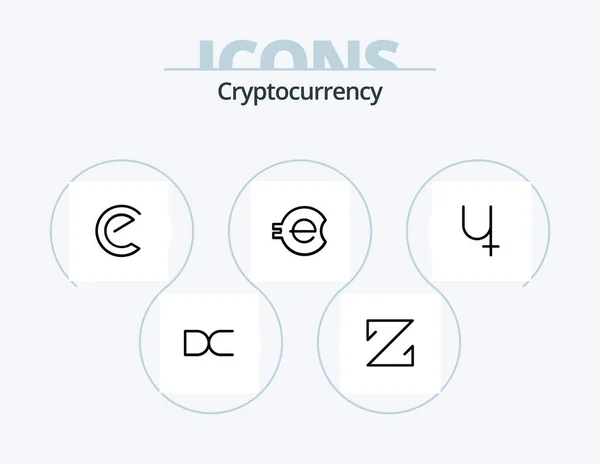 Cryptocurrency Line Icon Pack Icon Design Coin Crypto Currency Luck — Vettoriale Stock