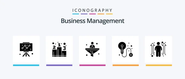 Business Management Glyph Icon Pack Including Man Business Opportunity Business — Vetor de Stock