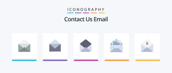 Email Flat Icon Pack Including Mail Money Order Mail Creative — Wektor stockowy