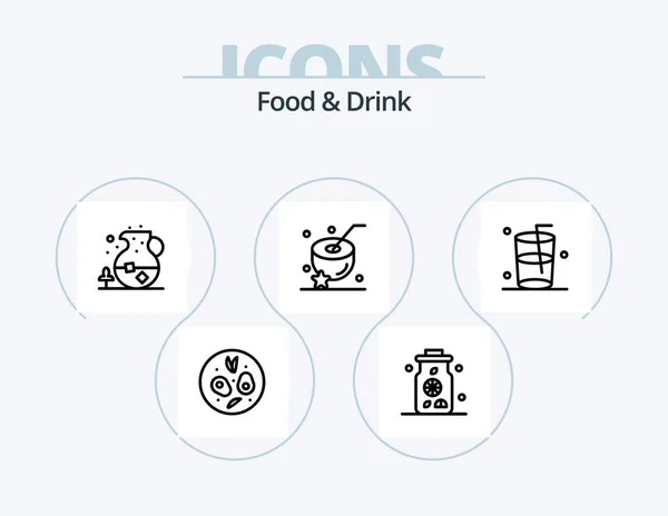 Food Drink Line Icon Pack Icon Design Food Stand Berries — Διανυσματικό Αρχείο