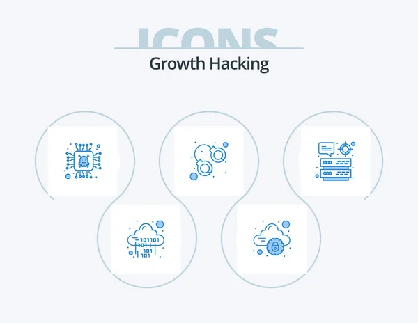 Hacking Blue Icon Pack Icon Design Datacenter Handcuff Internet Bandit — Stockvector