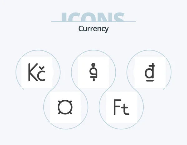 Currency Flat Icon Pack Icon Design Vietnam Dong Koruna Currency — Stockový vektor