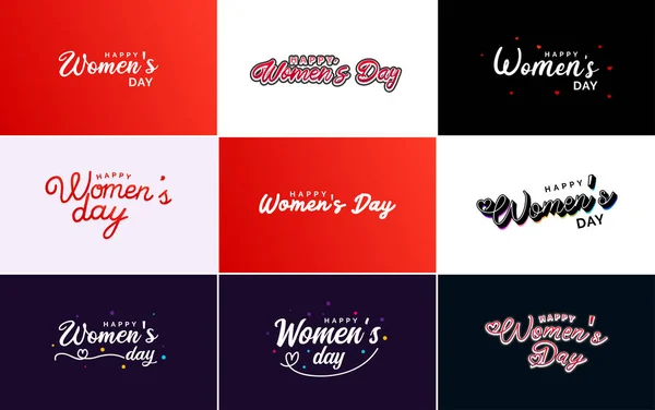 Abstract Happy Women Day Logo Women Face Love Vector Logo — Image vectorielle