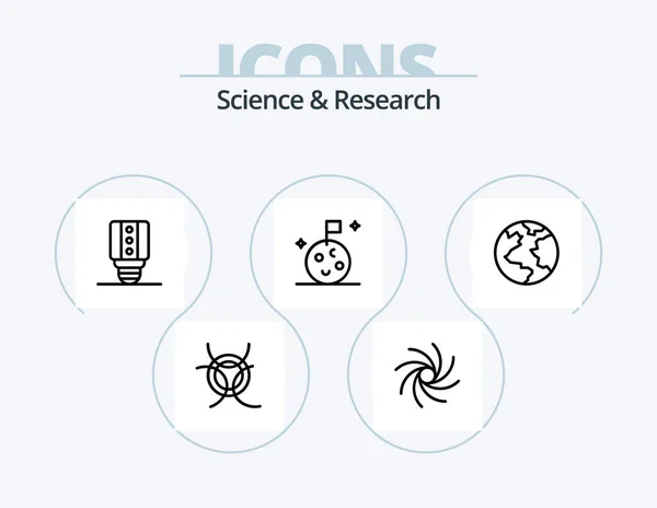 Science Line Icon Pack Icon Design Планета Пространство — стоковый вектор